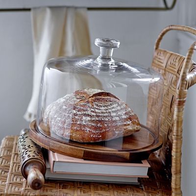 Plateaux - Nici Cake Tray w/Dome, Nature, Acacia  - BLOOMINGVILLE MULTIBRAND HOUSE