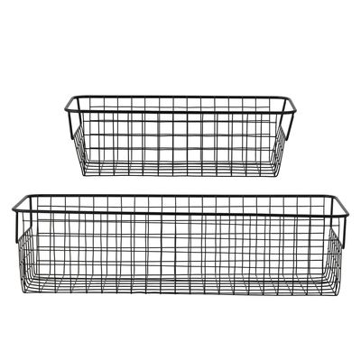 Shopping baskets - Seerah Basket, Black, Metal Set of 2 - BLOOMINGVILLE