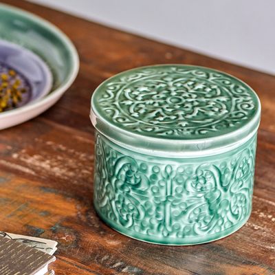 Boîtes de conservation - Ena Cruche avec couvercle , Verte, Métal  - CREATIVE COLLECTION