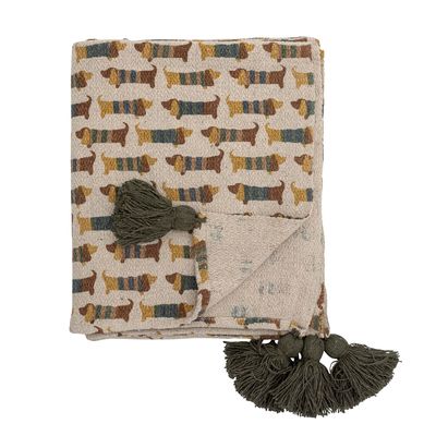 Throw blankets - Charlie Throw, Brown, Recycled Cotton - BLOOMINGVILLE MINI