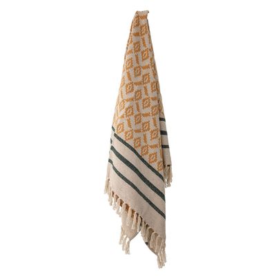 Throw blankets - Fini Throw, Yellow, Recycled Cotton  - BLOOMINGVILLE MULTIBRAND HOUSE