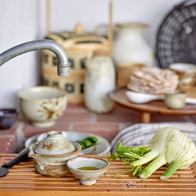 Bols - Masami Pot de soja avec 2 bols, Nature, Grès  - BLOOMINGVILLE MULTIBRAND HOUSE