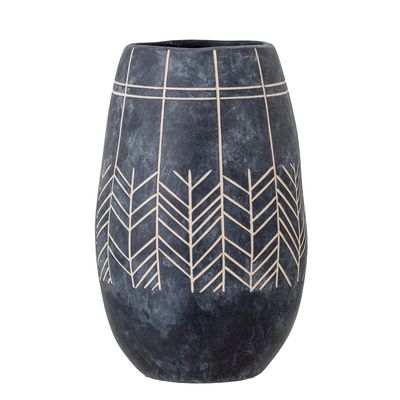 Vases - Mahi Deco Vase, Black, Ceramic - BLOOMINGVILLE MULTIBRAND HOUSE