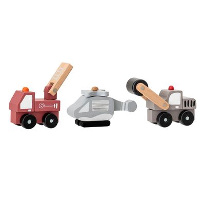 Toys - Ariston Toy Car, Grey, MDF Set of 3 - BLOOMINGVILLE MINI