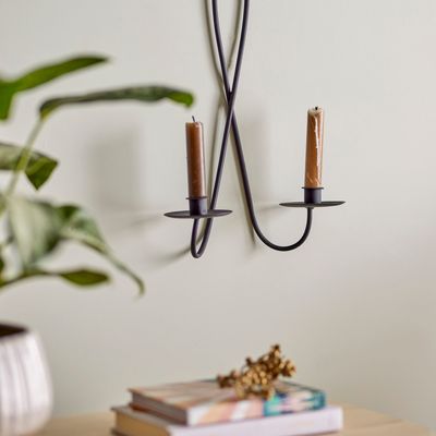 Candlesticks and candle holders - Florentin Wall Candle Holder, Black, Metal  - BLOOMINGVILLE MULTIBRAND HOUSE