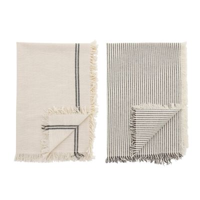 Brosserie - Bee Serviette de cuisine, Gris, Coton Set of 2 - BLOOMINGVILLE MULTIBRAND HOUSE