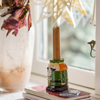 Candlesticks and candle holders - Feast Candle Holder, Green, Stoneware  - BLOOMINGVILLE MULTIBRAND HOUSE