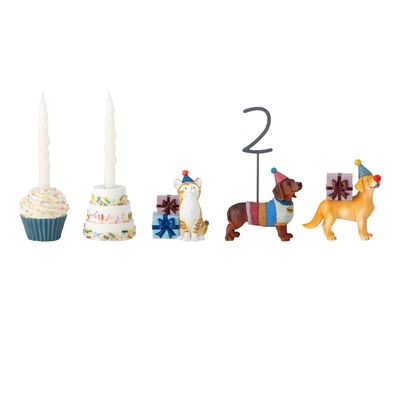 Decorative objects - Salve Birthday Decoration, White, Polyresin Set of 15 - BLOOMINGVILLE MINI