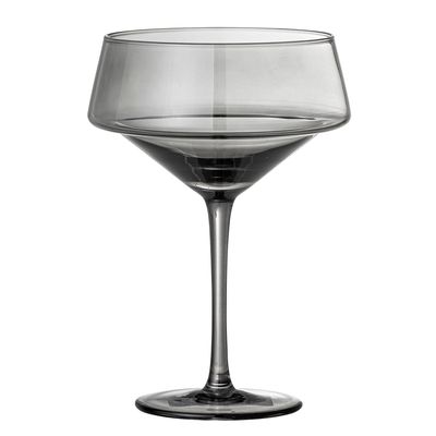 Glass - Yvette Cocktail Glass, Grey, Glass Pack of 4 - BLOOMINGVILLE