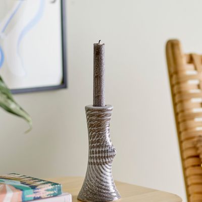 Candlesticks and candle holders - Raheem Candle Holder, Grey, Stoneware  - BLOOMINGVILLE MULTIBRAND HOUSE