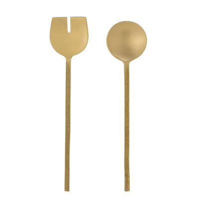 Kitchen utensils - Serra Salad Servers, Gold, Brass Set of 2 - BLOOMINGVILLE