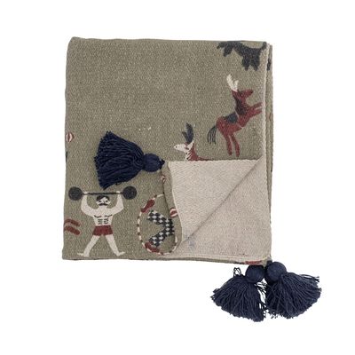 Throw blankets - Loome Throw, Green, Recycled Cotton - BLOOMINGVILLE MINI