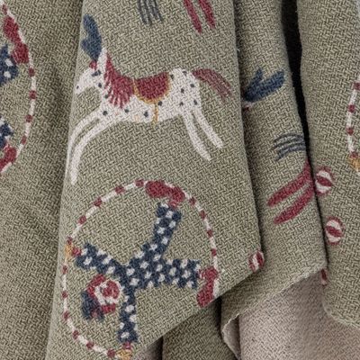 Throw blankets - Loome Throw, Green, Recycled Cotton  - BLOOMINGVILLE MINI