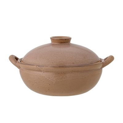 Kitchen utensils - Jinnie Oven Dish w/Lid, Brown, Stoneware - CREATIVE COLLECTION