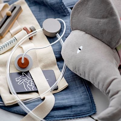 Jouets enfants - Ferdinand Jouet en peluche, Gris, Coton  - BLOOMINGVILLE MINI