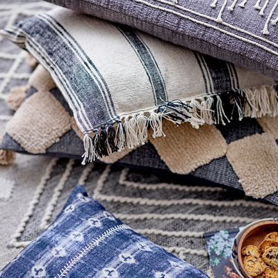 Coussins - Elona Coussin, Gris, Coton  - CREATIVE COLLECTION