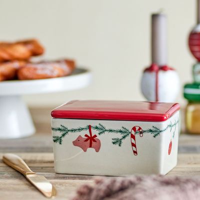 Couverts & ustensiles de cuisine - Yule Boîte à beurre, Rouge, Grès  - BLOOMINGVILLE MULTIBRAND HOUSE