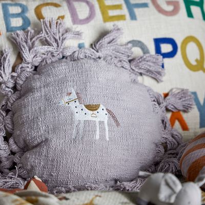 Cushions - Elinna Cushion, Purple, Cotton  - BLOOMINGVILLE MINI