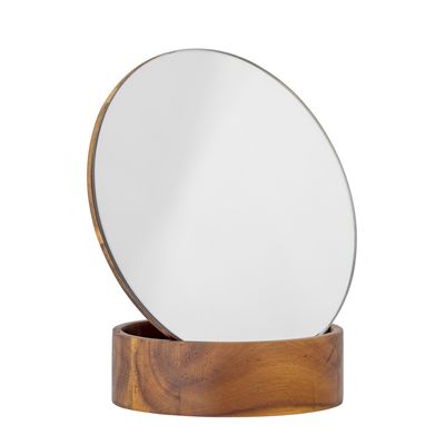 Mirrors - Rita Table Mirror, Brown, Acacia  - BLOOMINGVILLE