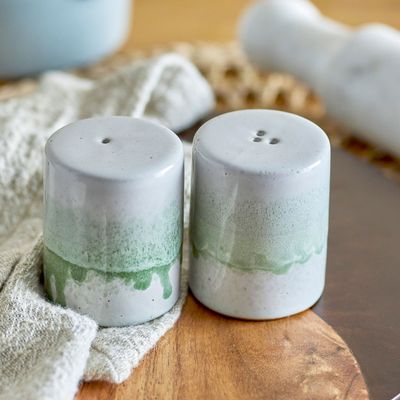 Kitchen utensils - Paula Salt & Pepper Shaker Set, Green, Stoneware Set - BLOOMINGVILLE MULTIBRAND HOUSE
