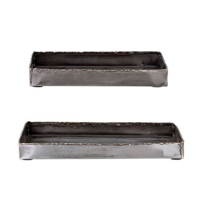 Trays - Cody Tray, Black, Metal Set of 2 - BLOOMINGVILLE MULTIBRAND HOUSE