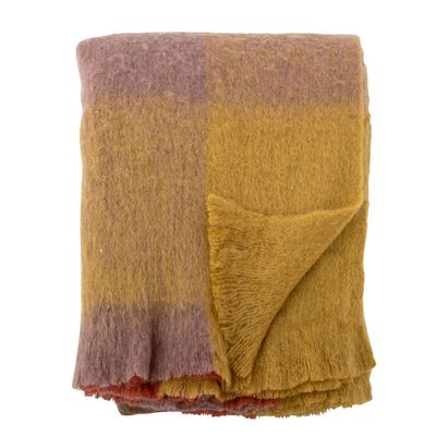 Throw blankets - Kamini Throw, Yellow, Acrylic  - BLOOMINGVILLE