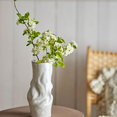 Vases - Araba Vase, White, Stoneware  - BLOOMINGVILLE MULTIBRAND HOUSE