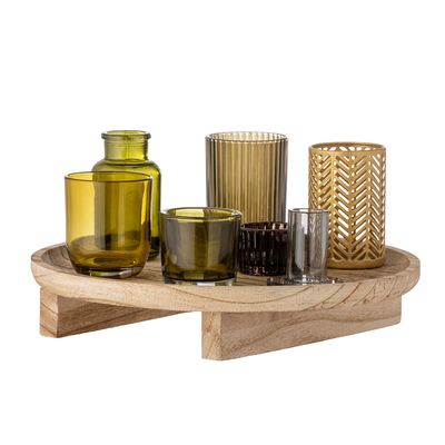 Bougeoirs et photophores - Sanga Plateau avec photophore, Nature, Verre Set of 8 - BLOOMINGVILLE MULTIBRAND HOUSE