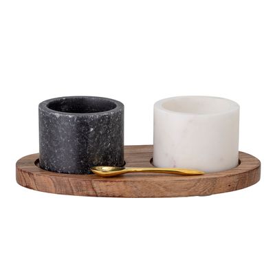 Kitchen utensils - Florio Salt & Pepper Jar, Black, Marble Set - BLOOMINGVILLE MULTIBRAND HOUSE