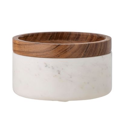 Food storage - Fenella Jar w/Lid, White, Marble  - CREATIVE COLLECTION