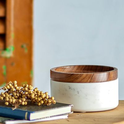 Food storage - Fenella Jar w/Lid, White, Marble  - CREATIVE COLLECTION