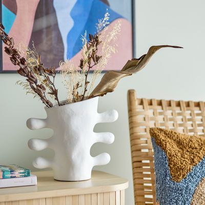 Vases - Pernilla Vase, White, Stoneware  - BLOOMINGVILLE MULTIBRAND HOUSE