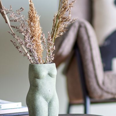 Vases - Emeli Deco Vase, Green, Terracotta  - BLOOMINGVILLE MULTIBRAND HOUSE