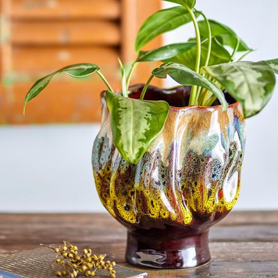 Pots de fleurs - Mahnoor Pot de fleurs, Marron, Grès  - CREATIVE COLLECTION