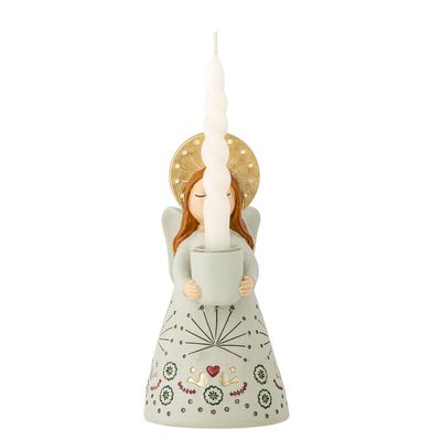 Candlesticks and candle holders - Emmelie Candle Holder, Blue, Polyresin  - BLOOMINGVILLE MULTIBRAND HOUSE