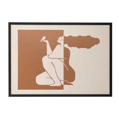 Autres décorations murales - Madelein Illustration avec cadre, Noir, Pin  - BLOOMINGVILLE MULTIBRAND HOUSE