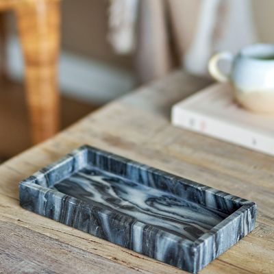 Trays - Feliza Tray, Grey, Marble  - BLOOMINGVILLE MULTIBRAND HOUSE
