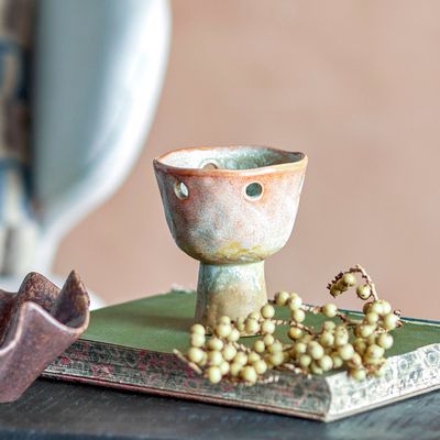 Bougeoirs et photophores  - Loren Photophore, Marron, Grès  - CREATIVE COLLECTION