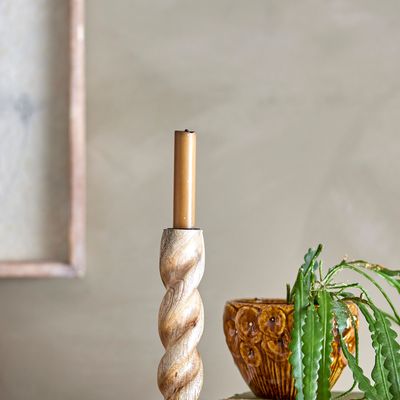 Candlesticks and candle holders - Enrica Candle Holder, Nature, Mango  - CREATIVE COLLECTION