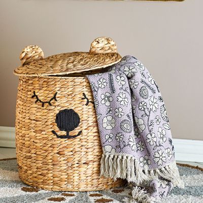 Throw blankets - Salli Throw, Purple, Recycled Cotton  - BLOOMINGVILLE MINI