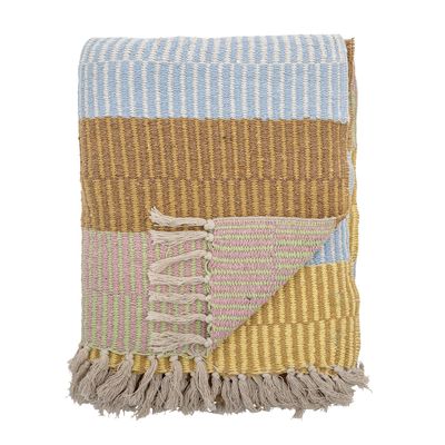 Throw blankets - Isnel Throw, Yellow, Recycled Cotton - CREATIVE COLLECTION