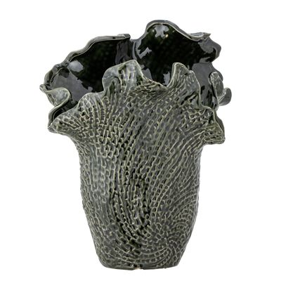 Vases - Safiya Vase, Verte, Grès - CREATIVE COLLECTION