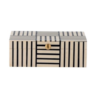 Storage boxes - Neoma Box w/Lid, Black, Resin  - BLOOMINGVILLE