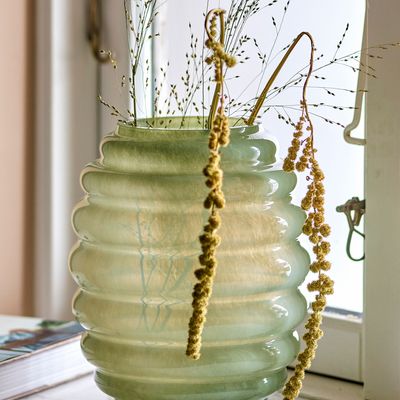 Vases - Saihah Vase, Green, Glass  - BLOOMINGVILLE MULTIBRAND HOUSE