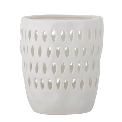 Bougeoirs et photophores - Matil Photophore, Blanc, Grès - BLOOMINGVILLE MULTIBRAND HOUSE