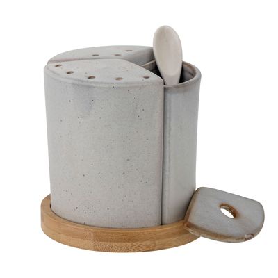 Kitchen utensils - Josefine Salt & Pepper Shaker Set, Grey, Stoneware Set - BLOOMINGVILLE MULTIBRAND HOUSE
