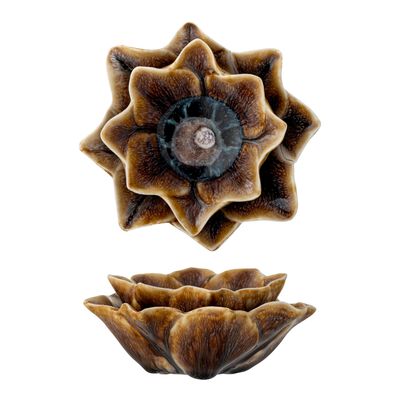 Bougeoirs et photophores - Dinah Photophore, Marron, Grès - CREATIVE COLLECTION