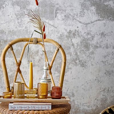 Candlesticks and candle holders - Sanga Tray w/Votive, Brown, Glass Set of 6 - BLOOMINGVILLE MULTIBRAND HOUSE