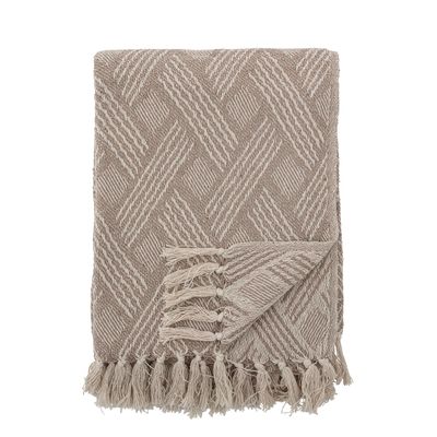 Throw blankets - Ghina Throw, Nature, Recycled Cotton  - BLOOMINGVILLE