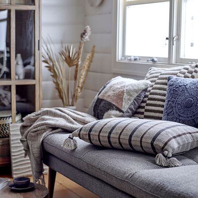 Plaids - Ghina Plaid, Nature, Coton recyclé  - BLOOMINGVILLE MULTIBRAND HOUSE